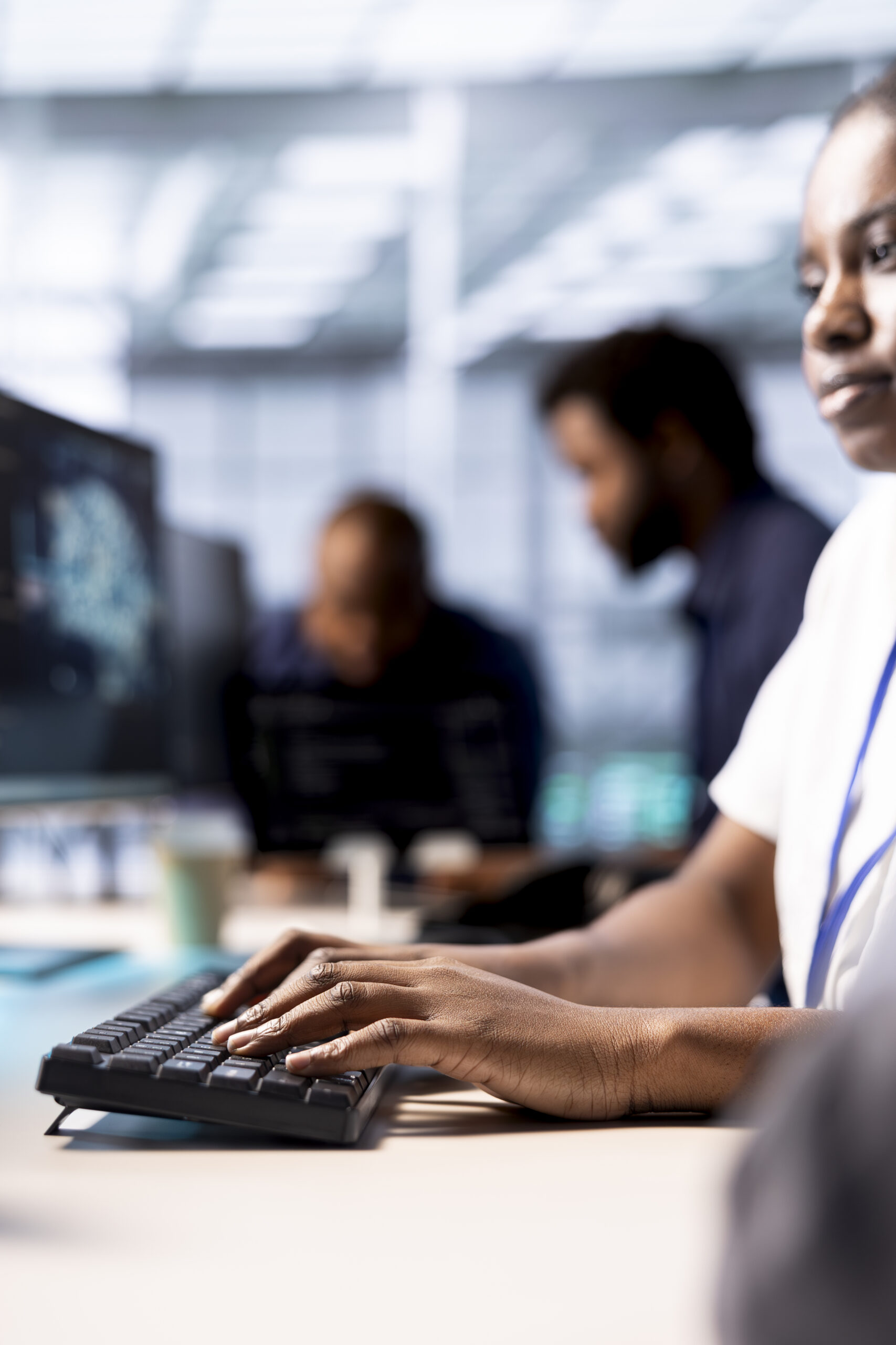 data center worker implementing ai driven predictive analytics solutions